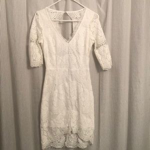 White lace fitted dress